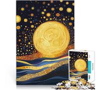 Puzzle da 2000 pezzi per adulti Cielo notturno di luna dorata Allena il tuo cervello e le tue mani Migliorare l'amore tra le coppie 70x100cm