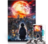 Puzzle da 2000 pezzi per adulti Città sotto la luna rossa gigante Giochi educativi Attività divertenti a casa, regali di compleanno, regali di viaggio, 70x100cm