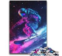 Puzzle da 2000 pezzi per adulti con astronauta che fa surf, difficile da completare ma divertente e spiritoso, ideale come decorazione per la casa e come regalo (70x100cm)