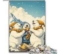 Puzzle da 2000 pezzi per adulti, coppia di orsi polari, stimolanti giochi di attività per famiglie, fai da te, giocattolo per decorazioni murali per la casa, regali 70x100cm