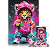 Puzzle da 2000 pezzi per adulti Cucciolo di leone colorato Giocattoli di gioco impegnativi con poster abbinato e foglio di quiz 70x100cm