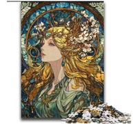 Puzzle da 2000 pezzi per adulti Dea delle vetrate colorate Difficile da completare ma divertente e umoristico, con poster abbinato e foglio di quiz 70x100cm
