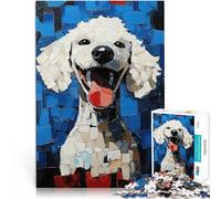 Puzzle da 2000 pezzi per adulti Dipinto di barboncino sorridente Assemblaggio del modello Giocattoli per la decorazione della casa 70x100cm