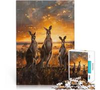 Puzzle da 2000 pezzi per adulti Dipinto di canguri al tramonto Fatto di cartone per età pari o superiore a 14 anni Gioco intellettuale giocattolo offerte come regali per tutta la famiglia