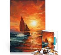 Puzzle da 2000 pezzi per adulti Dipinto di tramonto in barca a vela Rompicapo Ogni pezzo è unico - Gioco divertente e stimolante per tutta la famiglia 70x100cm