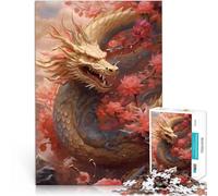 Puzzle da 2000 pezzi per adulti Drago di Sakura cinese Antistress Vacanza in patria Uccidere il tempo con poster abbinato e foglio di quiz 70x100cm