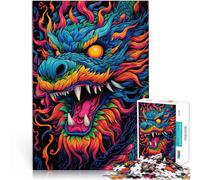 Puzzle da 2000 pezzi per adulti Drago volante asiatico Fatto di cartone per età pari o superiore a 14 anni Decorazione da parete con giocattoli Regali di compleanno e regali unici misurare：70x100cm