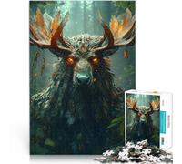 Puzzle da 2000 pezzi per adulti e adolescenti Alce Spirito della Foresta Fatto di cartone Adatto a partire dai 14 anni Giochi rilassanti Migliorare l'amore tra le coppie misurare:70x100cm