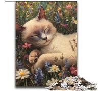 Puzzle da 2000 pezzi per adulti e adolescenti Gatto che dorme tra i fiori Antistress Sfida difficile Ogni pezzo è unico - Gioco divertente e stimolante per tutta la famiglia 70x100cm
