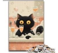 Puzzle da 2000 pezzi per adulti e adolescenti, giocattolo artistico astratto con gatto nero, gioco intellettuale per la decorazione della casa, per età dai 14 anni in su, 70x100cm