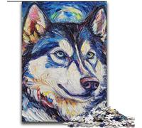 Puzzle da 2000 pezzi per adulti e adolescenti Husky Night Sky Gioco impegnativo e gioco per famiglie Regali di Babbo Natale segreto 70x100cm