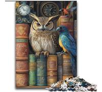 Puzzle da 2000 pezzi per adulti e adolescenti La libreria è un giocattolo a forma di gufo, gioco intellettuale per la decorazione della casa, per bambini dai 14 anni in su, 70x100cm