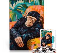 Puzzle da 2000 pezzi per adulti e adolescenti “Scimpanzé che fa un pisolino” Fatto di carta，per 14+ Vacanza a casa: uccidere il tempo Regalo per i compleanni。misurare：70x100cm/27.5x39.3pollice