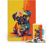 Puzzle da 2000 pezzi per adulti e adolescenti Stampa originale Pop Art di un carlino Fatto di carta，Adatto a partire dai 14 anni decorazione da parete del gioco Giochi Giocattoli Regalo。