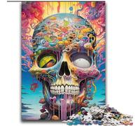 Puzzle da 2000 pezzi per adulti e adolescenti, teschio psichedelico, per età 14+, gioco intellettuale, regali di compleanno per Natale, 70x100cm