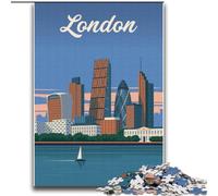 Puzzle da 2000 pezzi per adulti e adolescenti, viaggio nella città di Londra, antistress con pezzi completamente incastrati di forma casuale per ragazzi di 14 anni, 70x100cm