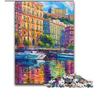 Puzzle da 2000 pezzi per adulti e ragazzi con dipinto di Napoli, lungomare, gioco stimolante, tutta la famiglia, 70x100cm
