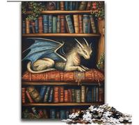 Puzzle da 2000 pezzi per adulti e ragazzi, drago sulla libreria, difficile da completare ma divertente e umoristico, regalo di compleanno, regali, arte murale 70X100CM