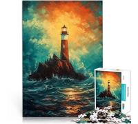 Puzzle da 2000 pezzi per adulti Faro sulle rocce Difficile da completare ma divertente e umoristico Migliorare l'amore tra le coppie 70x100cm