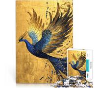 Puzzle da 2000 pezzi per adulti Fenice blu e dorata per il giocattolo di sfida del gioco educativo Regalo di compleanno, regali, arte murale 70x100cm