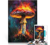 Puzzle da 2000 pezzi per adulti Fiamme astratte di funghi Allena il tuo cervello e le tue mani con poster abbinato e foglio di quiz 70x100cm