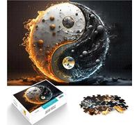 Puzzle da 2000 pezzi per adulti Fuoco e ghiaccio Yin e Yang Allena il tuo cervello e le tue mani perché è ideale come regalo per tutta la famiglia 70x100cm