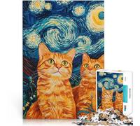 Puzzle da 2000 pezzi per adulti Gatti della notte stellata Sfida di gioco educativo giocattolo perché è ideale come regalo per tutta la famiglia 70x100cm