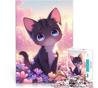 Puzzle da 2000 pezzi per adulti Gattino anime carino nel prato Allena il tuo cervello e le tue mani Regalo di compleanno, regali, arte murale 70x100cm