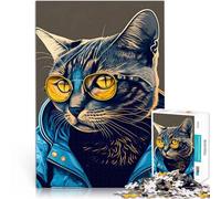 Puzzle da 2000 pezzi per adulti Gatto alla moda con occhiali da sole Antistress Sfida difficile Giocattoli per la decorazione della casa 70x100cm