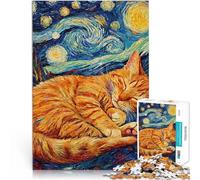 Puzzle da 2000 pezzi per adulti Gatto arancione gattino che dorme Antistress Sfida difficile Collezione di artisti, Belle arti 70x100cm