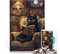 Puzzle da 2000 pezzi per adulti Gatto che legge un libro Vacanza a casa: uccidere il tempo Gioco educativo per compleanno e Natale 70x100cm