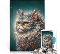Puzzle da 2000 pezzi per adulti Gatto persiano drago Difficile da completare ma divertente e umoristico con poster abbinato e foglio di quiz 70x100cm