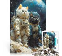 Puzzle da 2000 pezzi per adulti Gatto spaziale astronauta Giocattoli da gioco per regalo di famiglia con poster abbinato e foglio di quiz 70x100cm