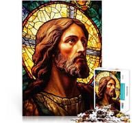 Puzzle da 2000 pezzi per adulti Gesù in vetro colorato Fatto di cartone per e da 14 anni in su Giochi educativi Regali di Babbo Natale segreto misurare:70x100cm