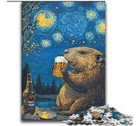 Puzzle da 2000 pezzi per adulti, gioco di giocattoli con cielo notturno, birra e capibara Ogni pezzo è unico: un gioco stimolante e divertente per tutta la famiglia, 70x100cm