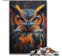 Puzzle da 2000 pezzi per adulti, gioco rompicapo a forma di gufo misterioso, decorazione da parete, regali unici per compleanno e Natale, 70x100cm