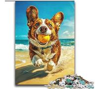 Puzzle da 2000 pezzi per adulti, gioco rompicapo Happy Corgi, decorazione da parete, regali unici per compleanno e Natale, 70x100cm
