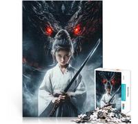 Puzzle da 2000 pezzi per adulti Giovane Samurai e Drago giochi divertenti per famiglie Attività divertenti a casa, regali di compleanno, regali di viaggio, 70x100cm