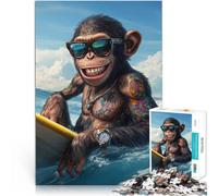 Puzzle da 2000 pezzi per adulti Gorilla hipster surfista Sfida di gioco educativo giocattolo offerte come regali per tutta la famiglia 70x100cm