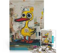 Puzzle da 2000 pezzi per adulti Graffiti artistici di un'anatra gialla con un grande cuore Analisi e logica Compleanno e regali unici 70x100cm