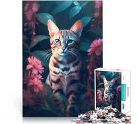 Puzzle da 2000 pezzi per adulti Il soprannaturalismo del gatto del Bengala Gioco intellettuale Lista dei desideri con Babbo Natale 70x100cm