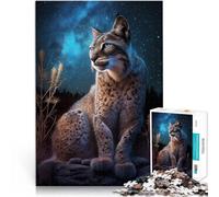 Puzzle da 2000 pezzi per adulti Lince sotto il cielo stellato Fatto di cartone per e da 14 anni in su Decorazione artistica per la casa grande regalo misurare：70x100cm