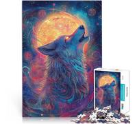 Puzzle da 2000 pezzi per adulti Lupo che ulula alla Luna Cosmica Gara di velocità delle mani offerte come regali per tutta la famiglia 70x100cm