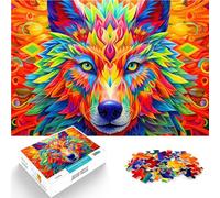 Puzzle da 2000 pezzi per adulti Lupo colorato Difficile da completare ma divertente e umoristico Collezione di artisti, Belle arti 70x100cm