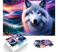 Puzzle da 2000 pezzi per adulti Lupo dello Spirito del Crepuscolo Giochi educativi con pezzi completamente interconnessi di forma casuale 70x100cm