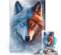 Puzzle da 2000 pezzi per adulti Lupo di ghiaccio e fuoco giocattoli educativi per l'apprendimento Migliorare l'amore tra le coppie 70x100cm