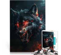 Puzzle da 2000 pezzi per adulti lupo nero selvaggio e malvagio Giocattoli per l'intrattenimento in famiglia Regali di Babbo Natale segreto 70x100cm