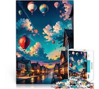 Puzzle da 2000 pezzi per adulti Mongolfiere sopra la città Gioco di famiglia antistress sfida difficile Regalo di compleanno, regali, arte murale 70x100cm