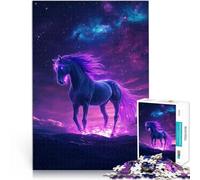 Puzzle da 2000 pezzi per adulti Neon Space Cute Horse Difficile da completare ma divertente e umoristico Ottimo regalo per i giochi 70x100cm