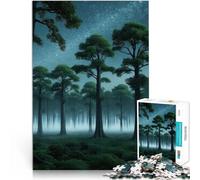 Puzzle da 2000 pezzi per adulti Notte nella foresta mistica Giochi educativi Decorazione della casa Regalo di compleanno, regali, arte murale 70x100cm